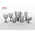 Solid color grey machine made glass set